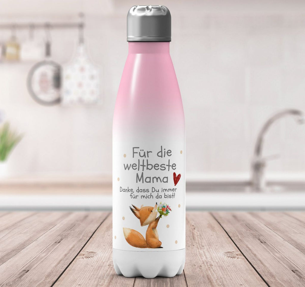 Thermo Trinkflasche Danke dass Du immer für mich da bist weltbeste Mama - von Mikalino