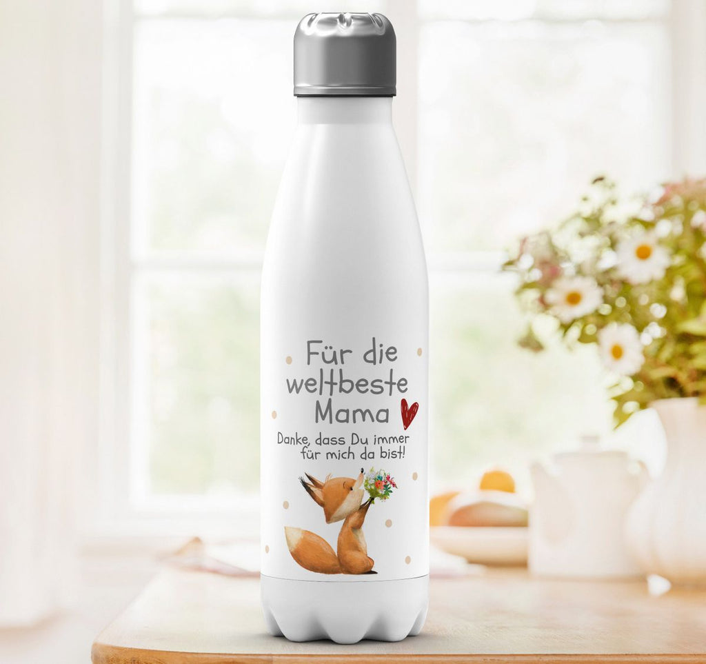 Thermo Trinkflasche Danke dass Du immer für mich da bist weltbeste Mama - von Mikalino