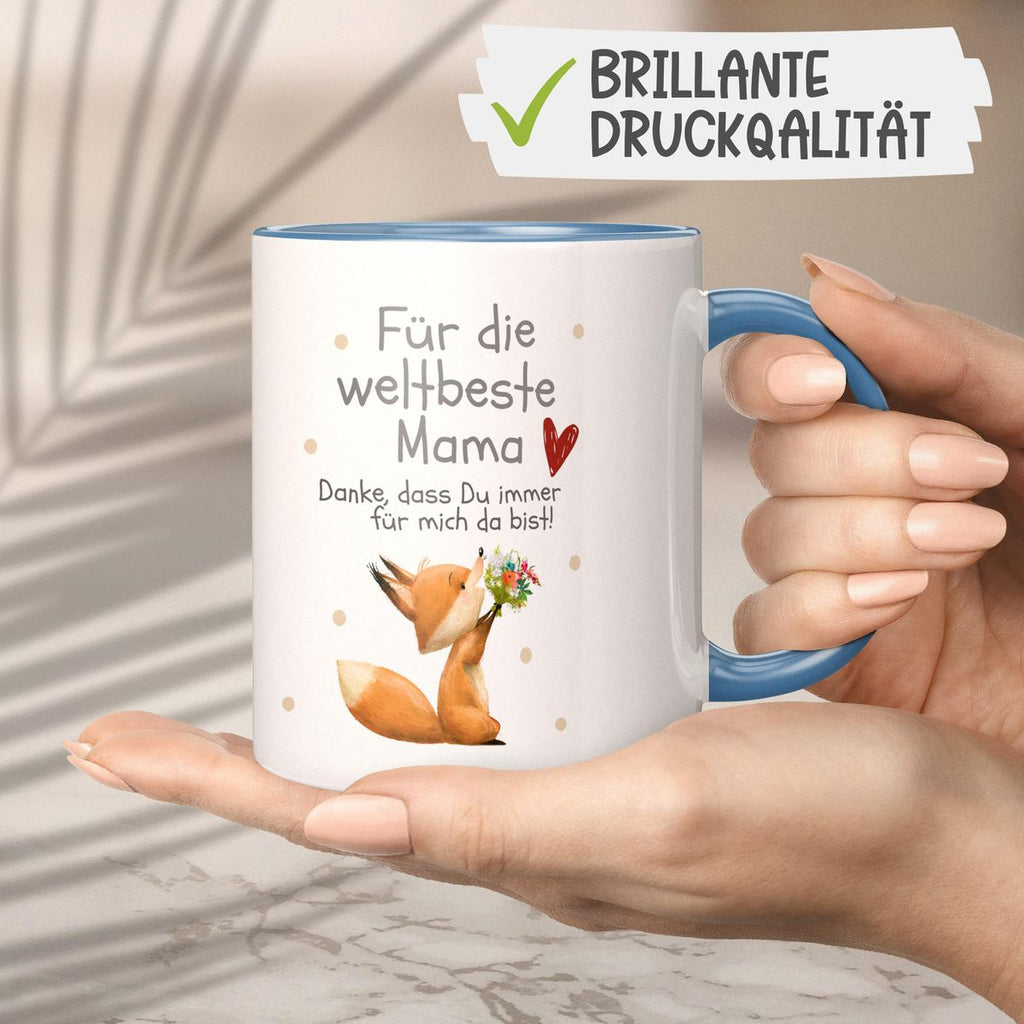 Keramik Tasse Danke dass Du immer für mich da bist weltbeste Mama - von Mikalino