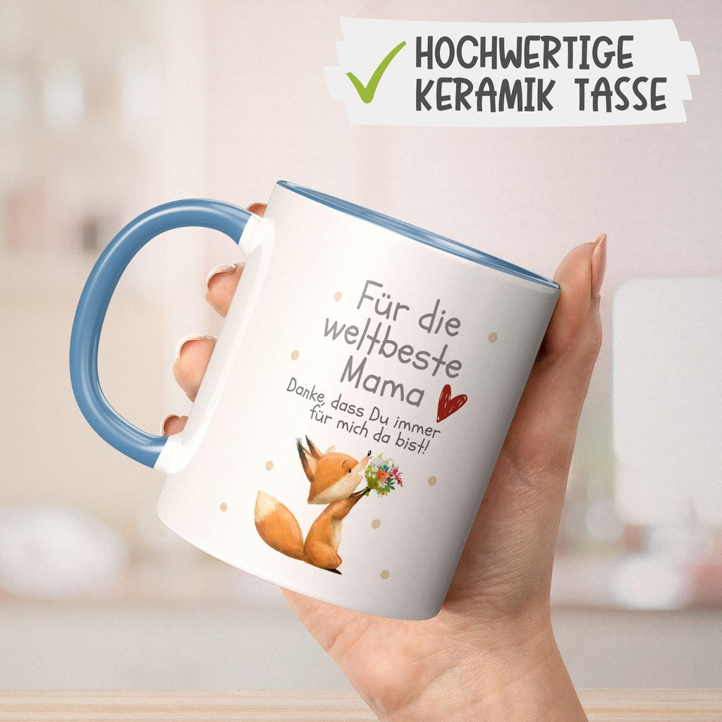 Keramik Tasse Danke dass Du immer für mich da bist weltbeste Mama - von Mikalino