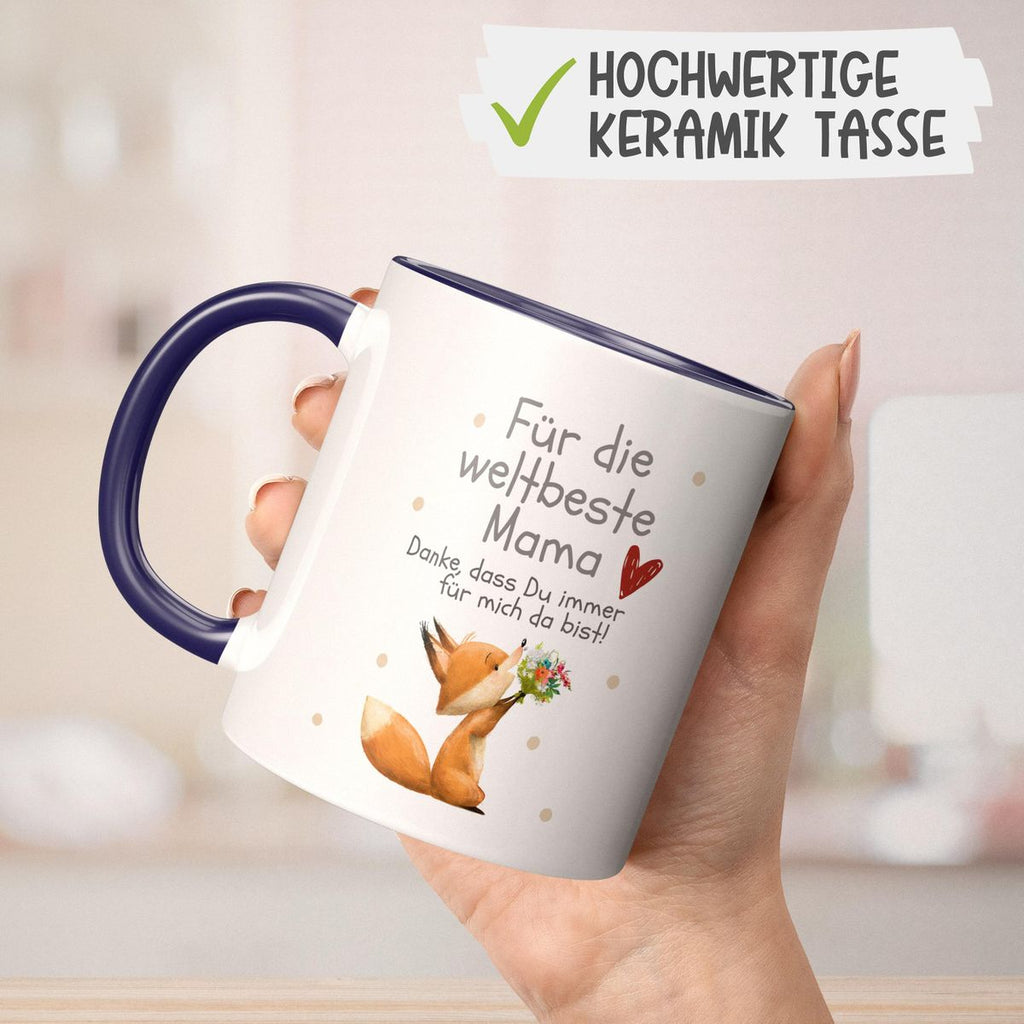 Keramik Tasse Danke dass Du immer für mich da bist weltbeste Mama - von Mikalino