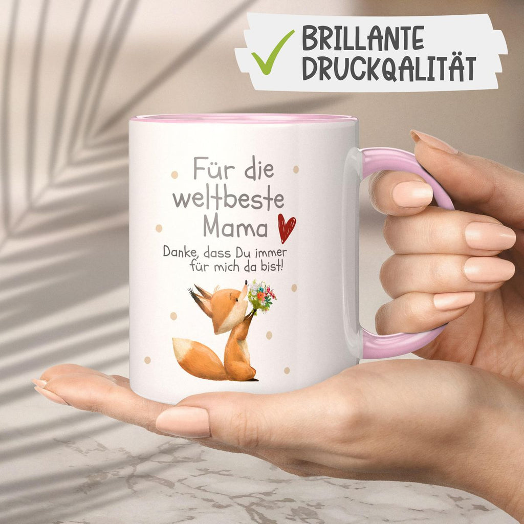 Keramik Tasse Danke dass Du immer für mich da bist weltbeste Mama - von Mikalino