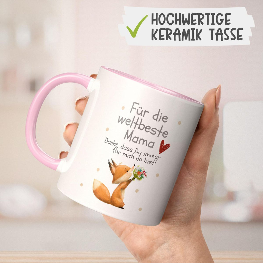 Keramik Tasse Danke dass Du immer für mich da bist weltbeste Mama - von Mikalino