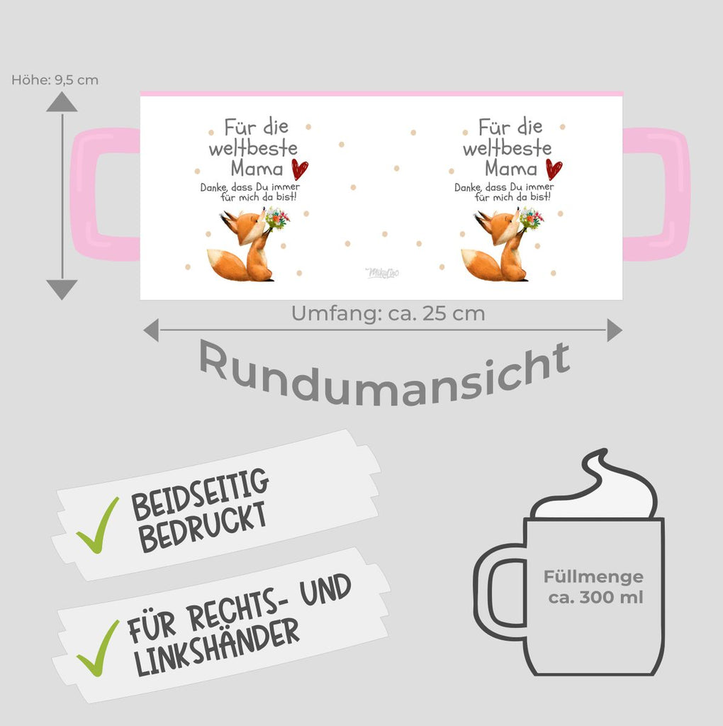 Keramik Tasse Danke dass Du immer für mich da bist weltbeste Mama - von Mikalino