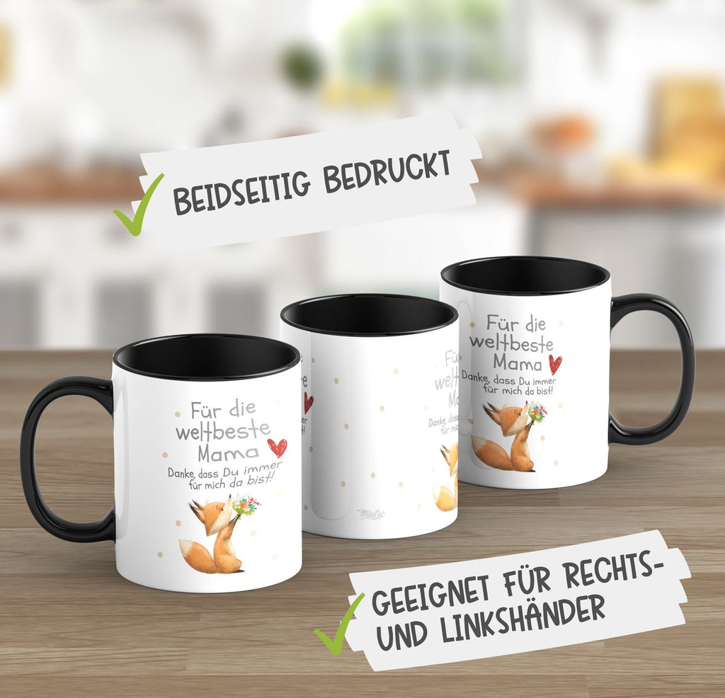 Keramik Tasse Danke dass Du immer für mich da bist weltbeste Mama - von Mikalino