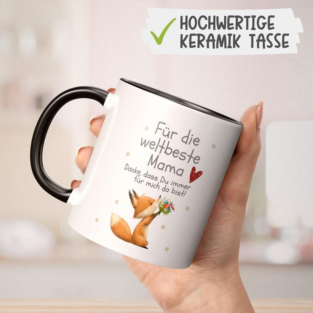 Keramik Tasse Danke dass Du immer für mich da bist weltbeste Mama - von Mikalino