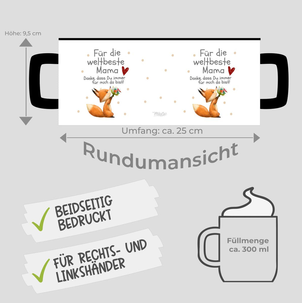 Keramik Tasse Danke dass Du immer für mich da bist weltbeste Mama - von Mikalino