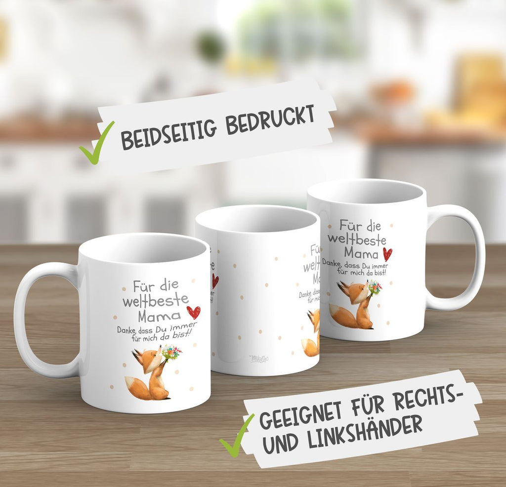 Keramik Tasse Danke dass Du immer für mich da bist weltbeste Mama - von Mikalino