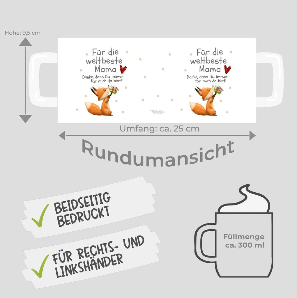 Keramik Tasse Danke dass Du immer für mich da bist weltbeste Mama - von Mikalino