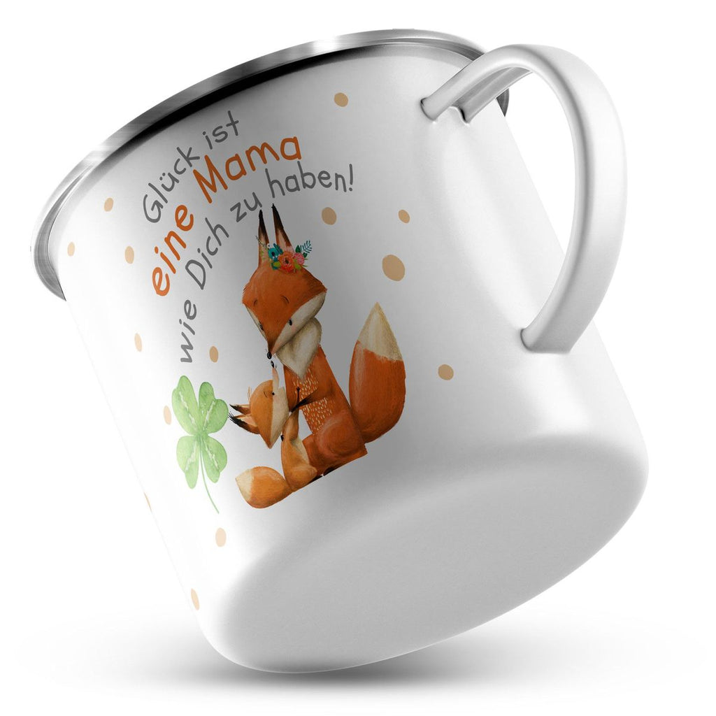 Emaille Tasse Glück ist eine Mama wie Dich zu haben! - von Mikalino