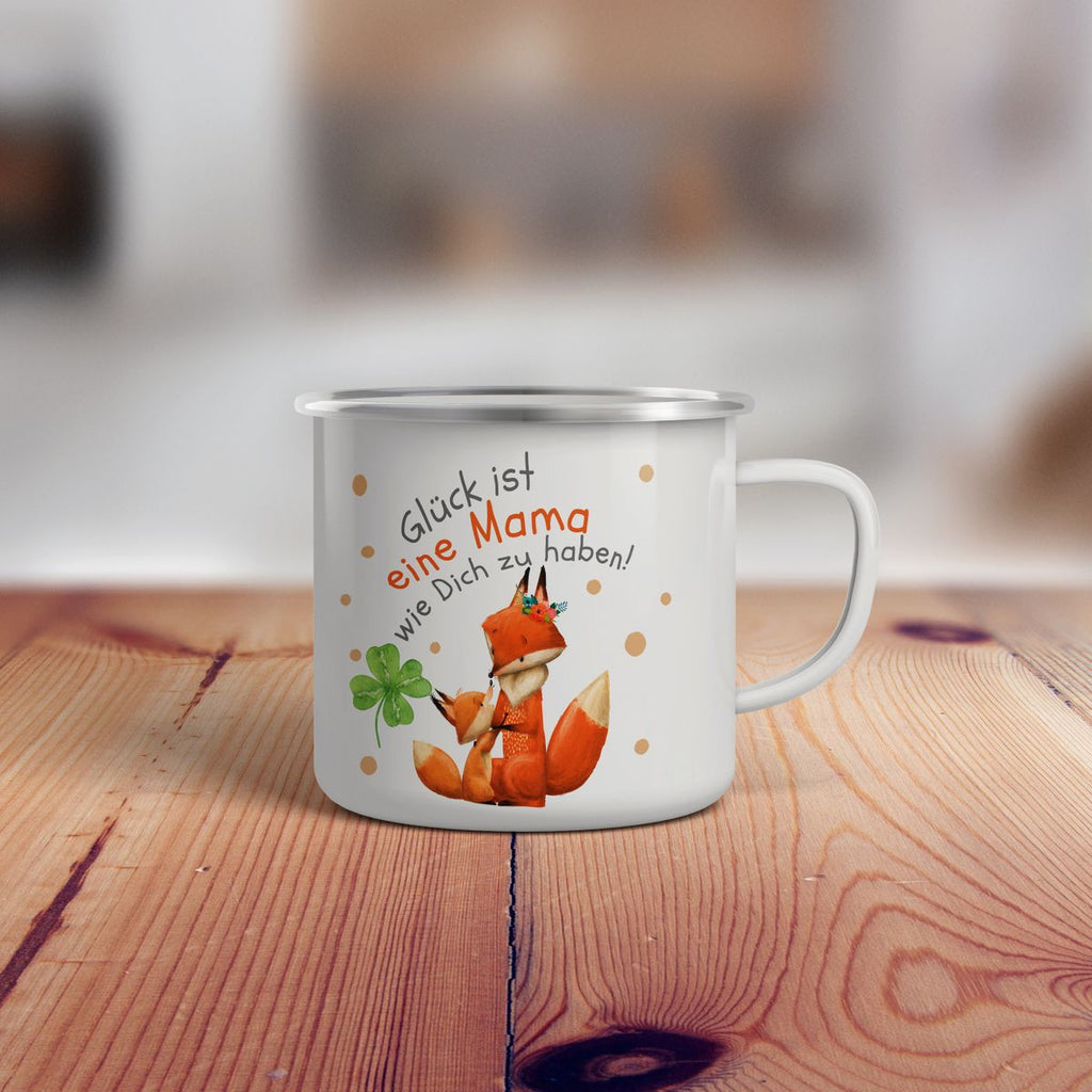 Emaille Tasse Glück ist eine Mama wie Dich zu haben! - von Mikalino