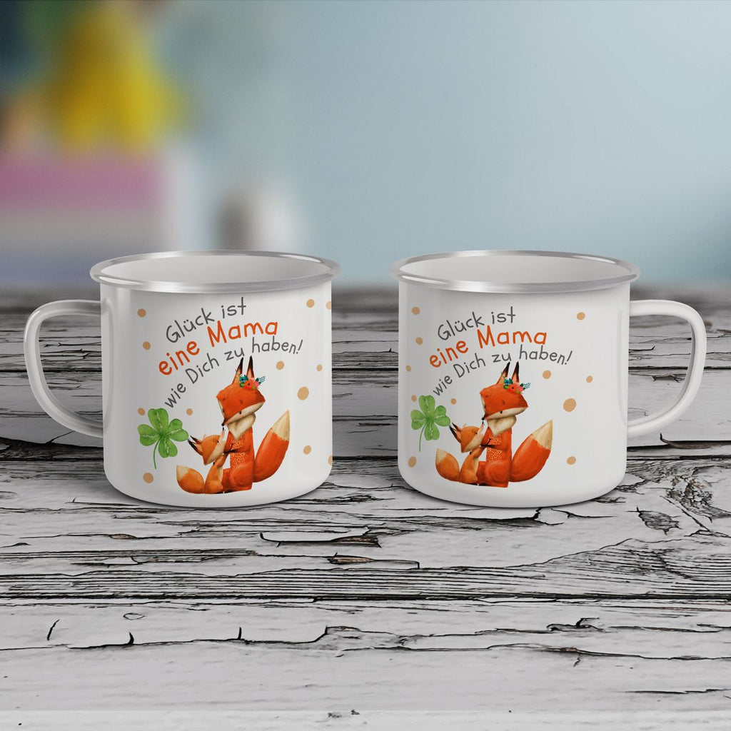 Emaille Tasse Glück ist eine Mama wie Dich zu haben! - von Mikalino