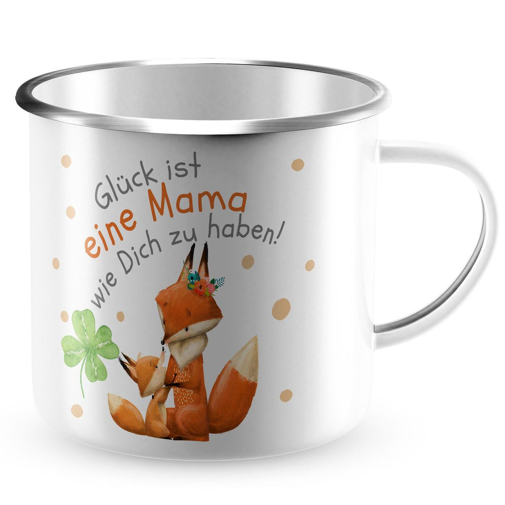 Emaille Tasse Glück ist eine Mama wie Dich zu haben! - von Mikalino