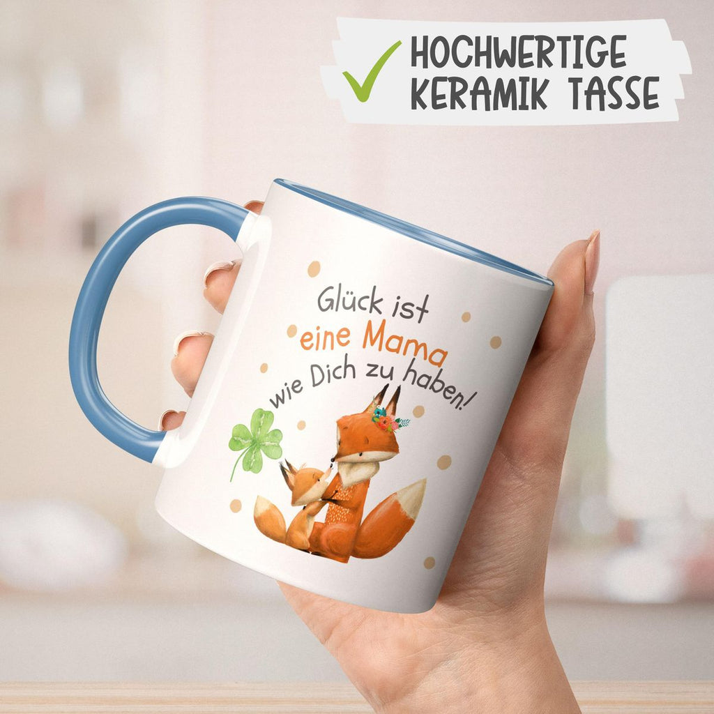 Keramik Tasse Glück ist eine Mama wie Dich zu haben! - von Mikalino