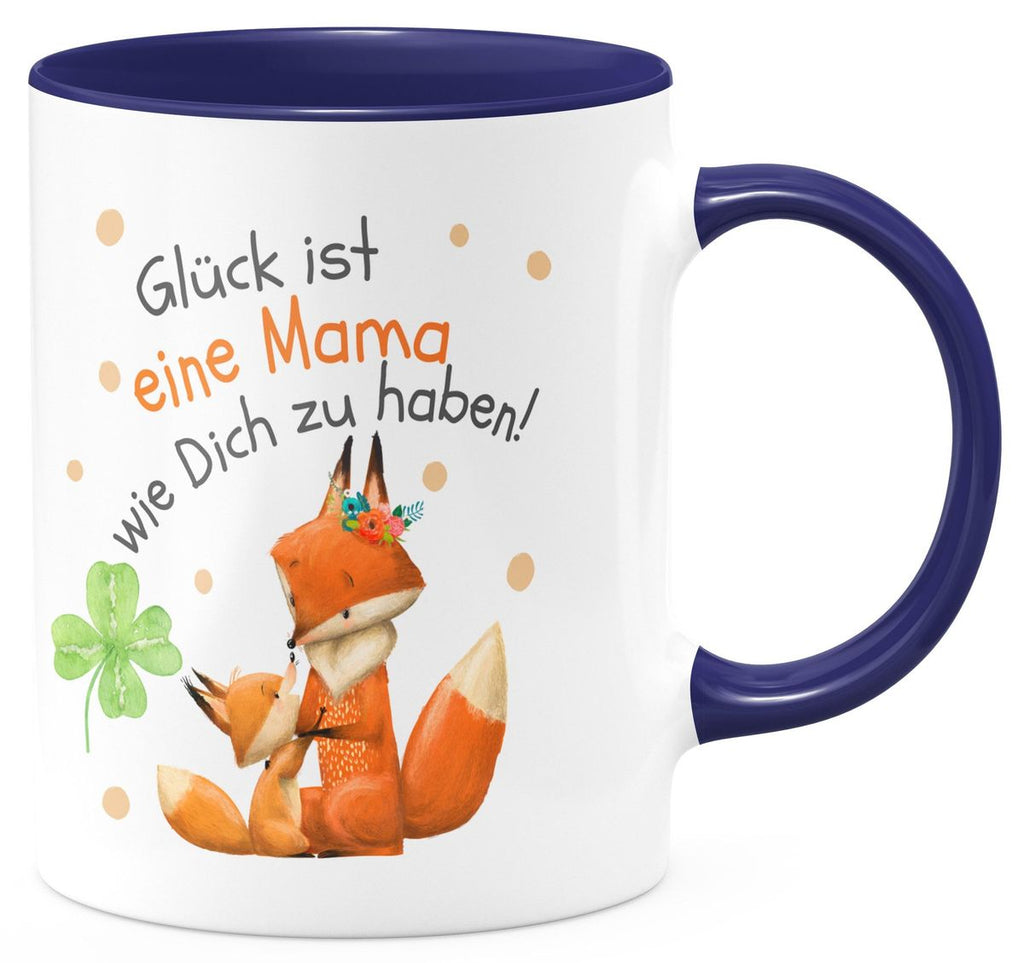 Keramik Tasse Glück ist eine Mama wie Dich zu haben! - von Mikalino