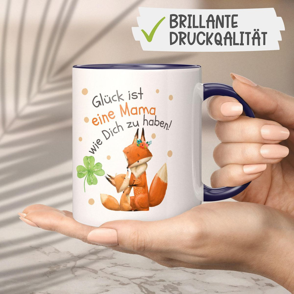 Keramik Tasse Glück ist eine Mama wie Dich zu haben! - von Mikalino