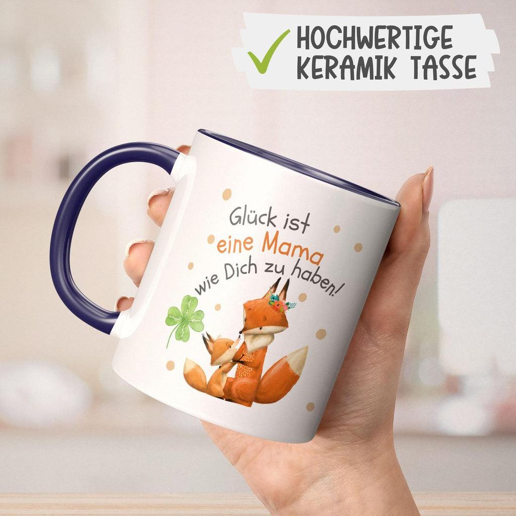 Keramik Tasse Glück ist eine Mama wie Dich zu haben! - von Mikalino