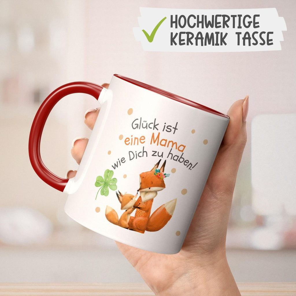 Keramik Tasse Glück ist eine Mama wie Dich zu haben! - von Mikalino