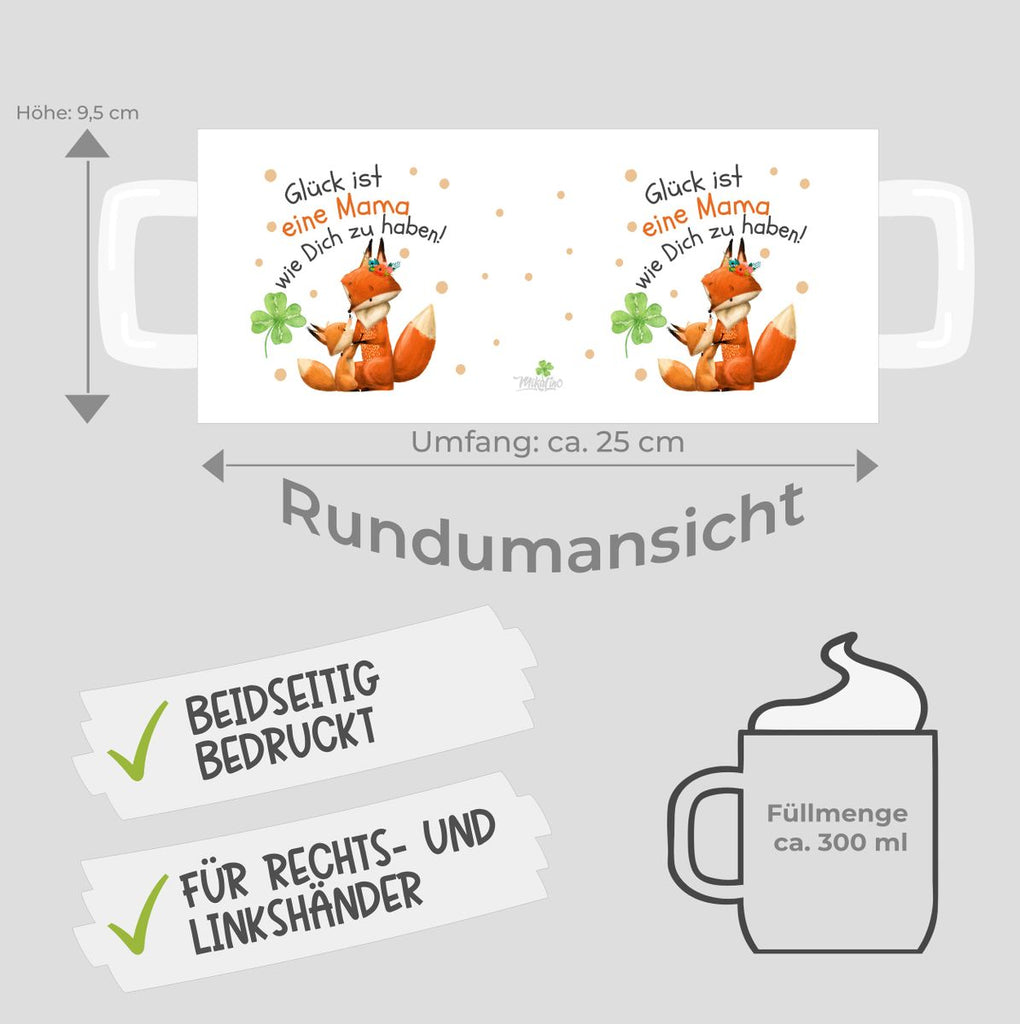 Keramik Tasse Glück ist eine Mama wie Dich zu haben! - von Mikalino