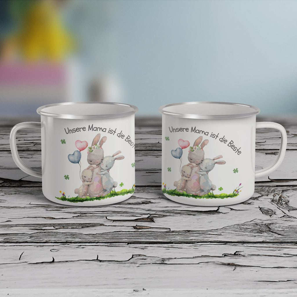 Emaille Tasse Unsere Mama ist die Beste - von Mikalino