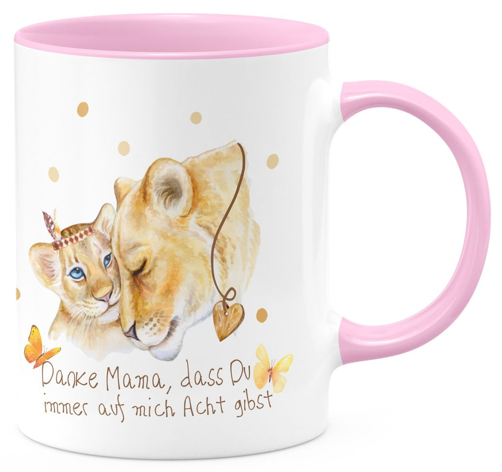 Keramik Tasse Danke Mama, dass Du immer auf mich Acht gibst - von Mikalino