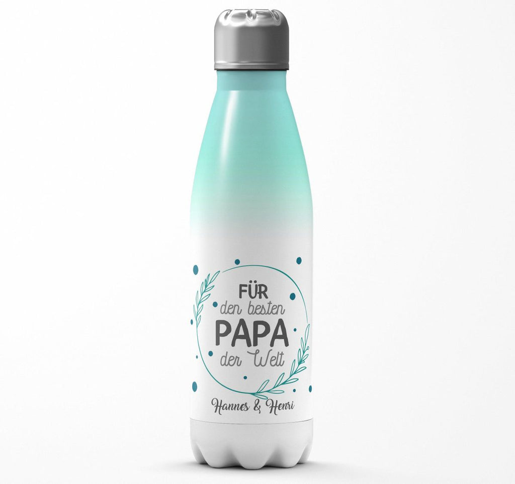 Thermo Trinkflasche Für den besten Papa der Welt mit Wunschname - von Mikalino