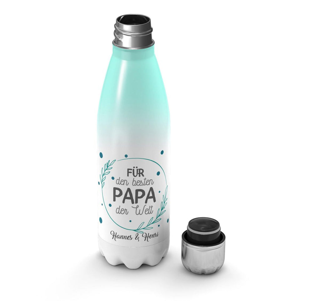 Thermo Trinkflasche Für den besten Papa der Welt mit Wunschname - von Mikalino