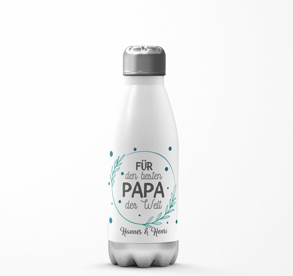 Thermo Trinkflasche Für den besten Papa der Welt mit Wunschname - von Mikalino