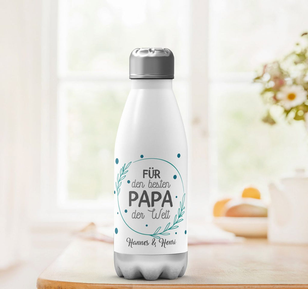 Thermo Trinkflasche Für den besten Papa der Welt mit Wunschname - von Mikalino