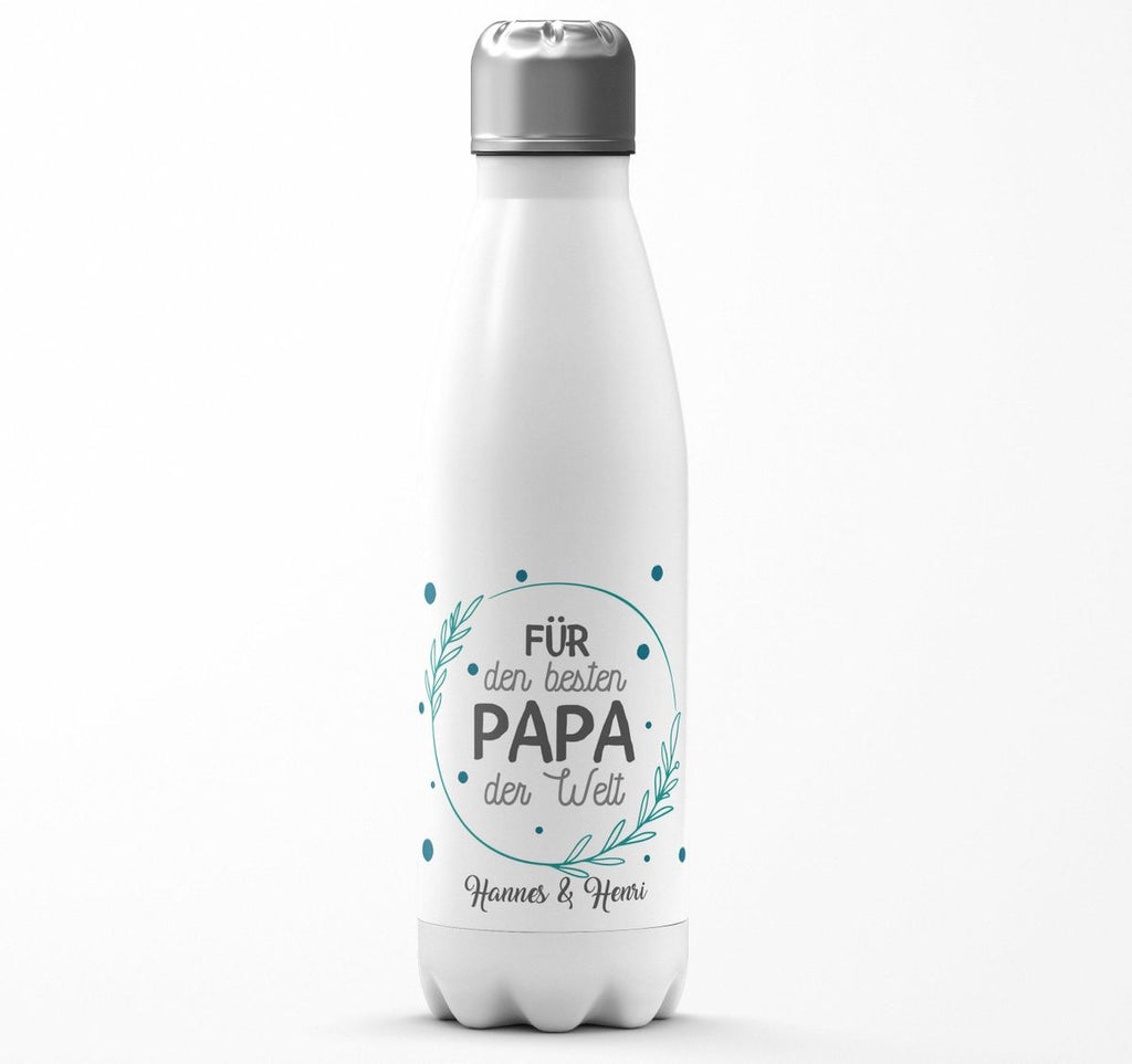 Thermo Trinkflasche Für den besten Papa der Welt mit Wunschname - von Mikalino