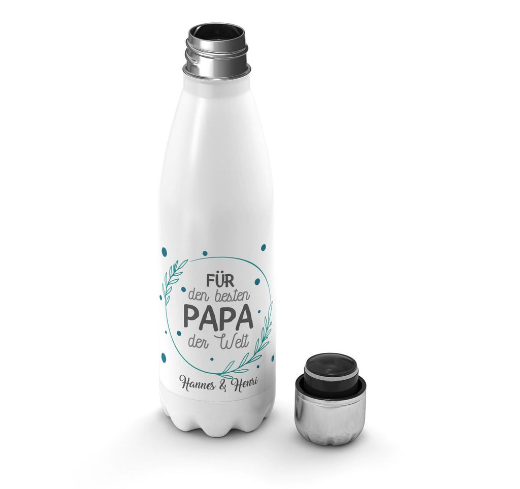 Thermo Trinkflasche Für den besten Papa der Welt mit Wunschname - von Mikalino