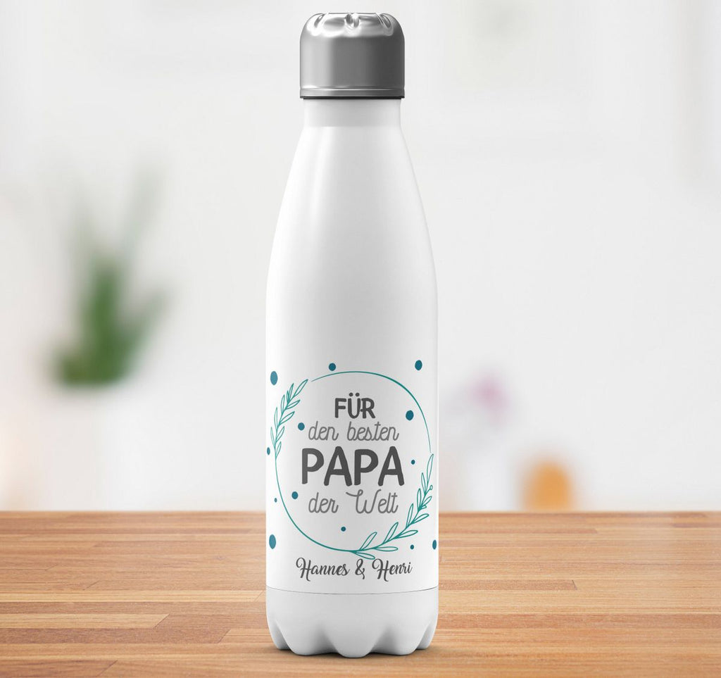 Thermo Trinkflasche Für den besten Papa der Welt mit Wunschname - von Mikalino