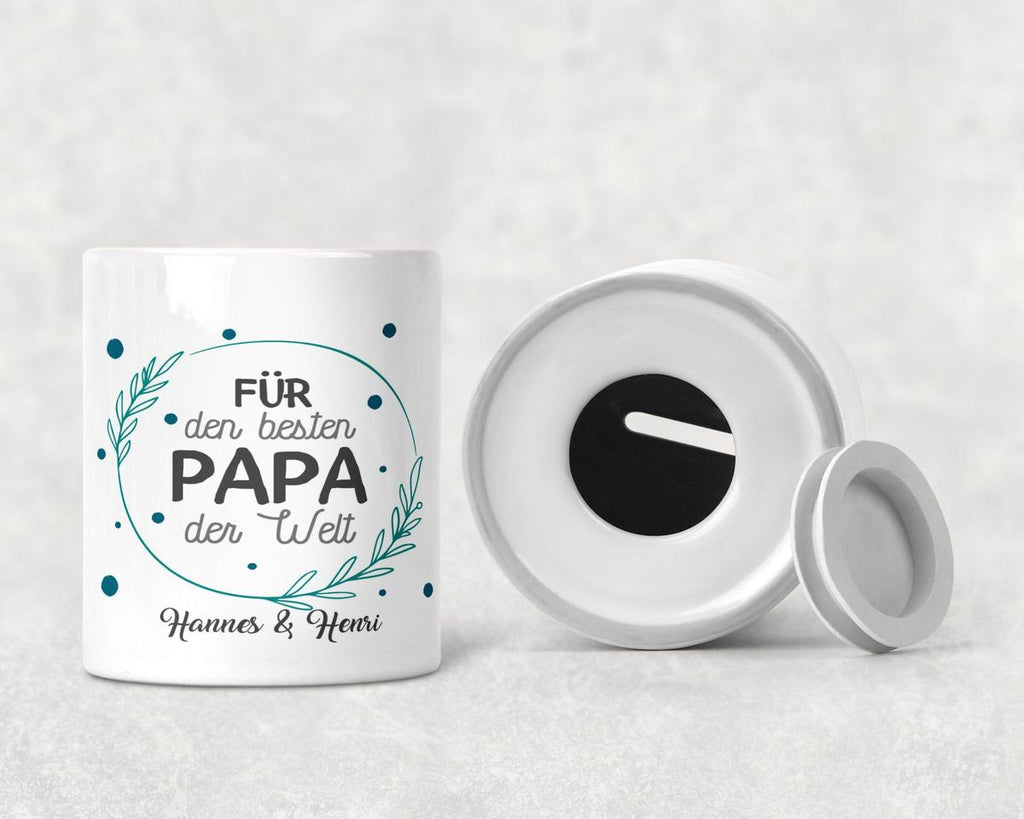 Kinder Spardose Für den besten Papa der Welt mit Wunschname - von Mikalino