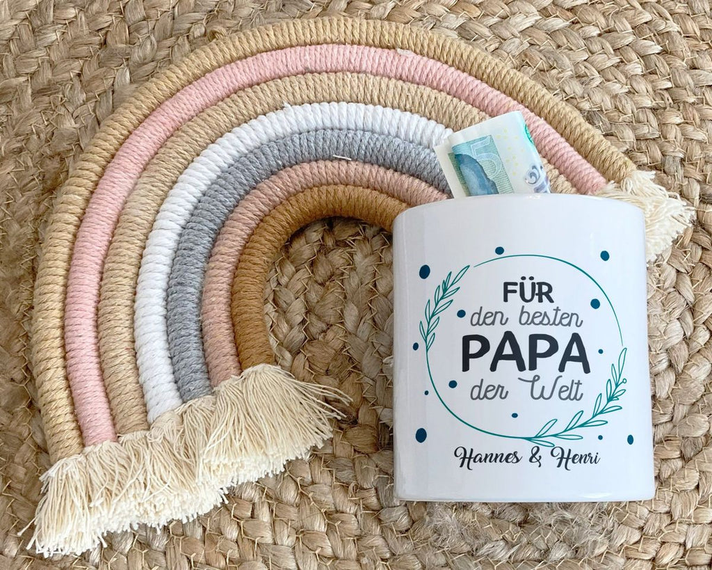 Kinder Spardose Für den besten Papa der Welt mit Wunschname - von Mikalino