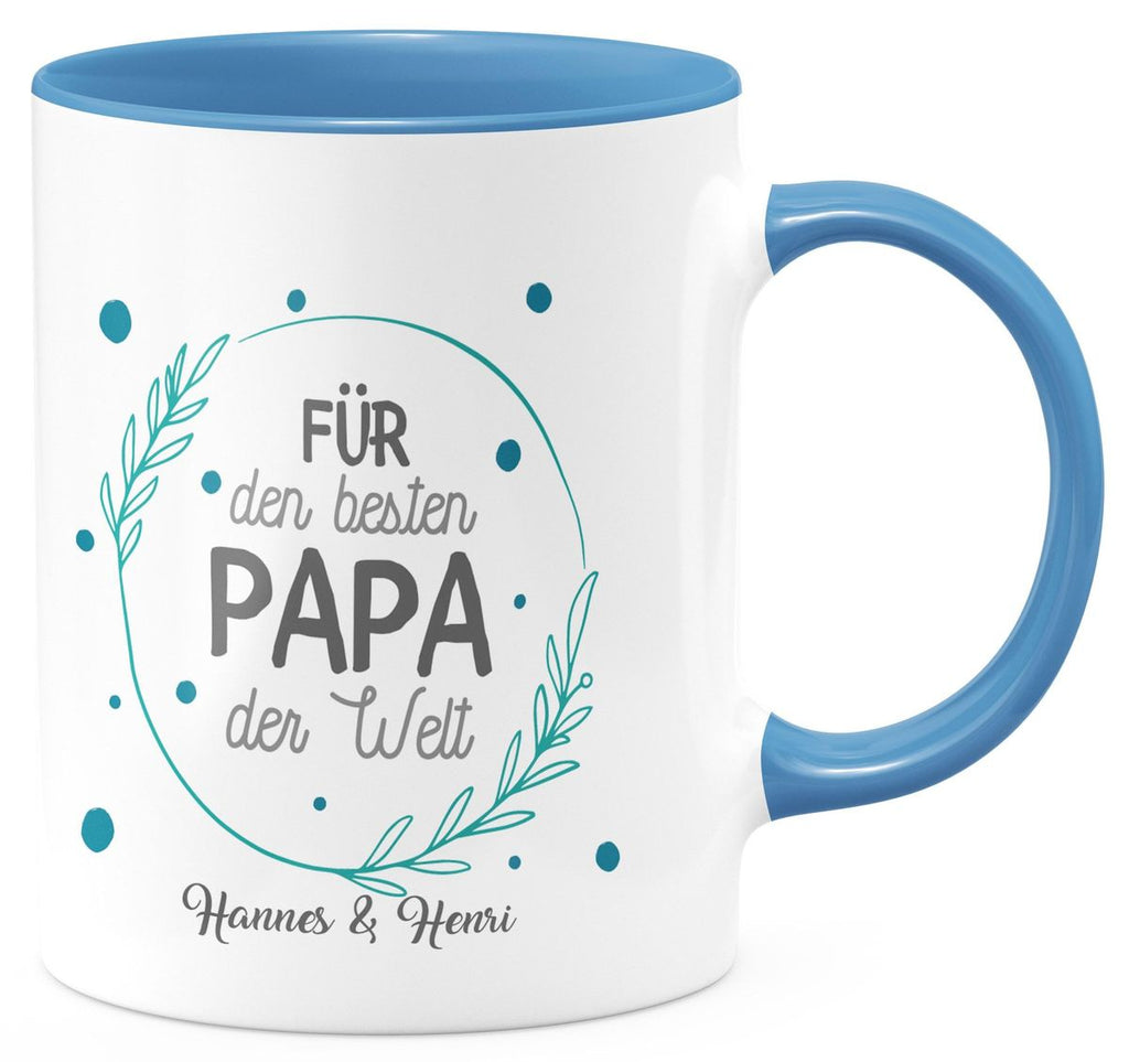 Keramik Tasse Für den besten Papa der Welt mit Wunschname - von Mikalino