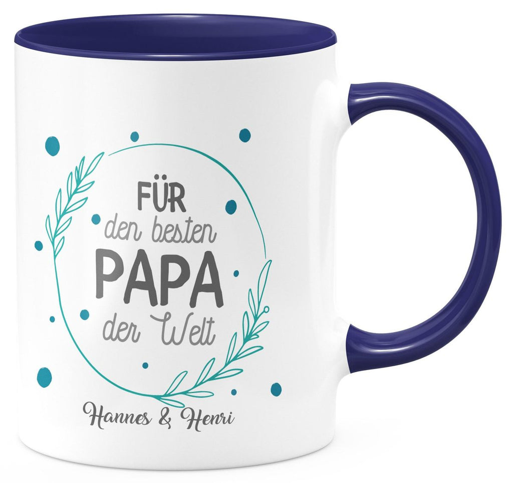 Keramik Tasse Für den besten Papa der Welt mit Wunschname - von Mikalino