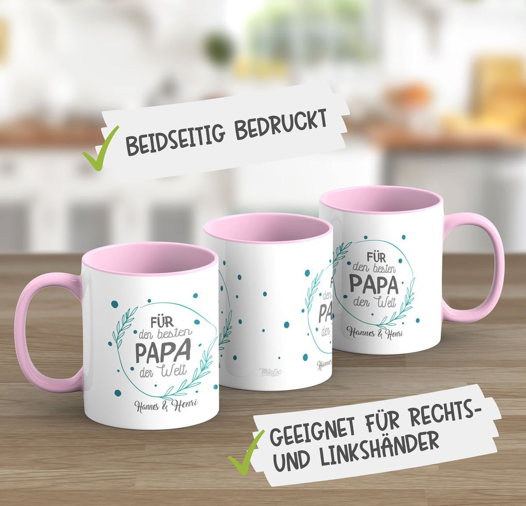 Keramik Tasse Für den besten Papa der Welt mit Wunschname - von Mikalino