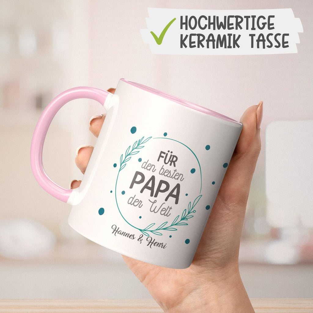 Keramik Tasse Für den besten Papa der Welt mit Wunschname - von Mikalino