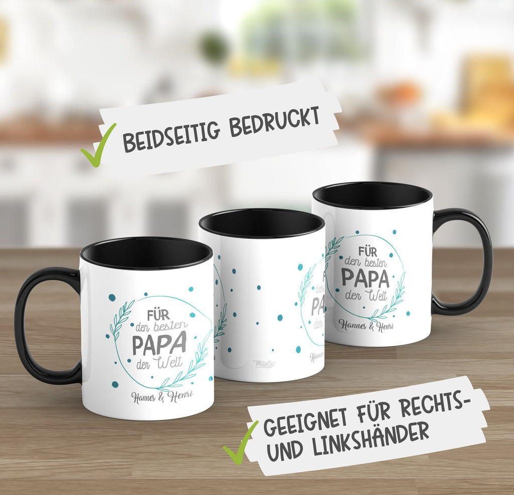 Keramik Tasse Für den besten Papa der Welt mit Wunschname - von Mikalino