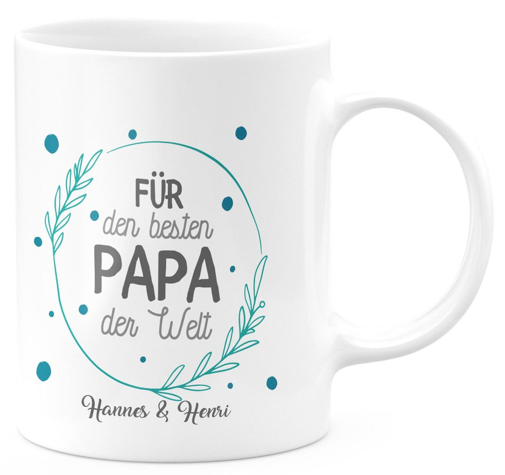 Keramik Tasse Für den besten Papa der Welt mit Wunschname - von Mikalino