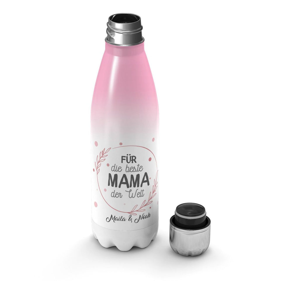 Thermo Trinkflasche Für die beste Mama der Welt mit Wunschname - von Mikalino