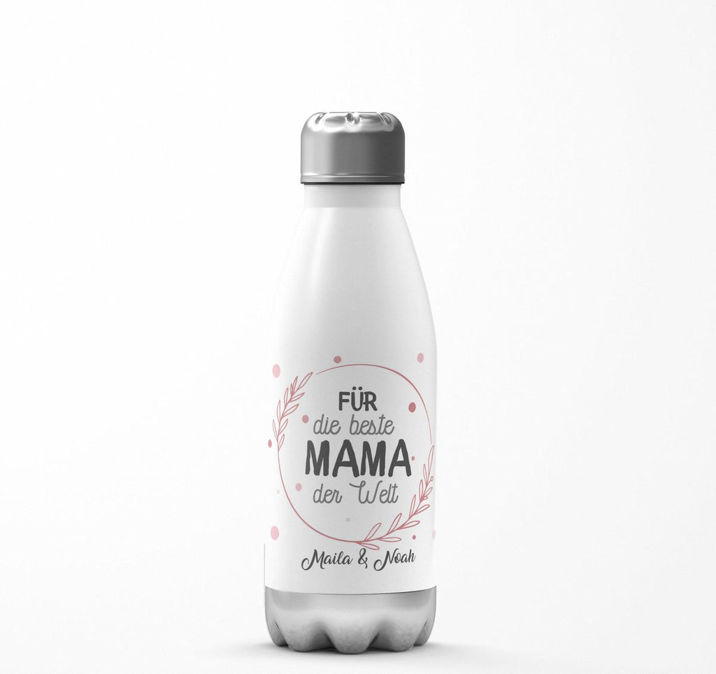 Thermo Trinkflasche Für die beste Mama der Welt mit Wunschname - von Mikalino