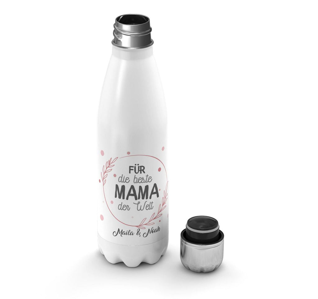 Thermo Trinkflasche Für die beste Mama der Welt mit Wunschname - von Mikalino