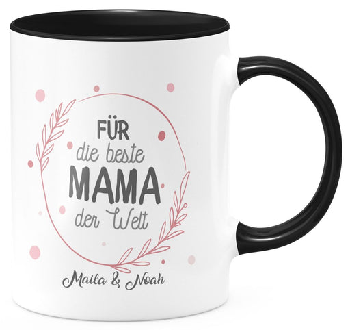 Keramik Tasse Für die beste Mama der Welt mit Wunschname - von Mikalino