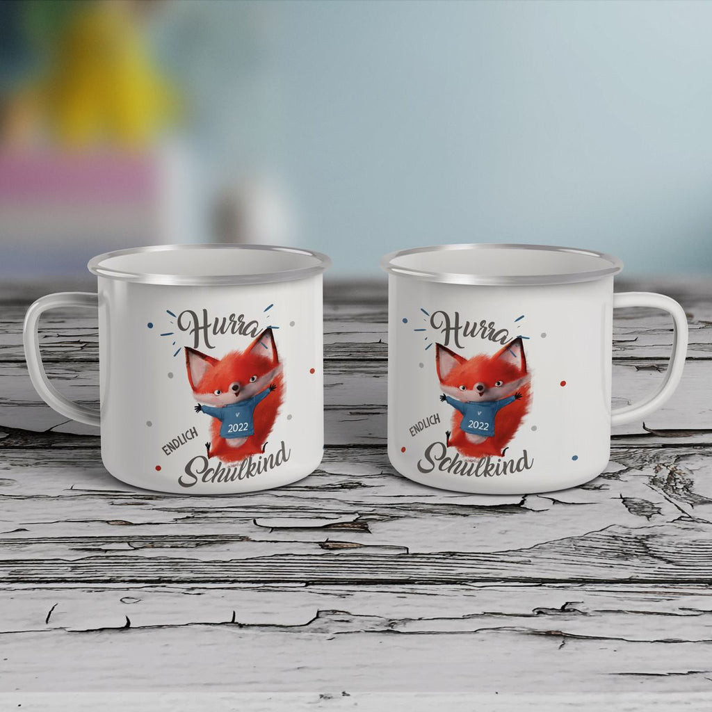 Emaille Tasse Fuchs Schulkind 2023 - von Mikalino