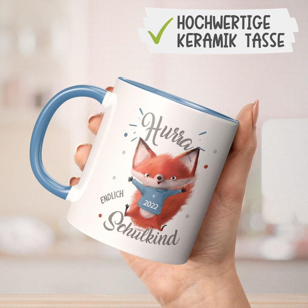 Keramik Tasse Fuchs Schulkind 2023 - von Mikalino