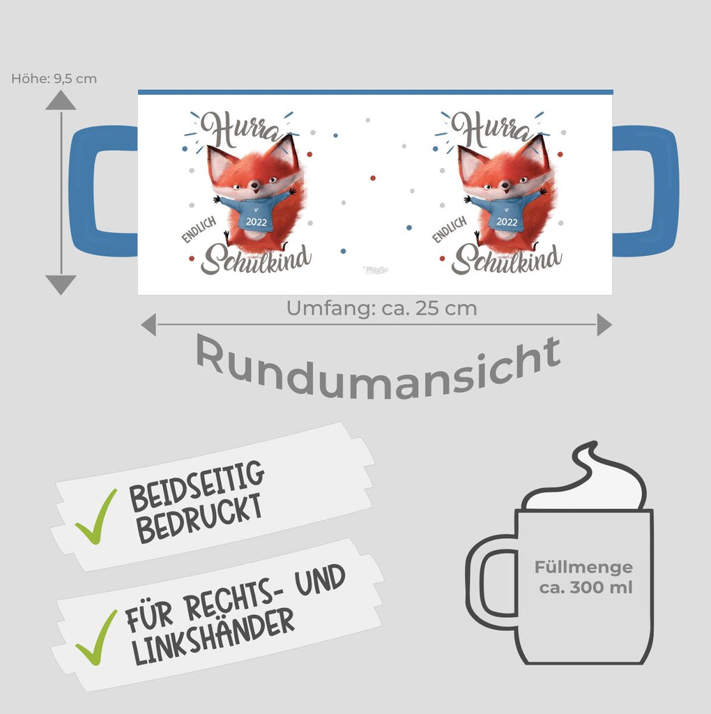 Keramik Tasse Fuchs Schulkind 2023 - von Mikalino