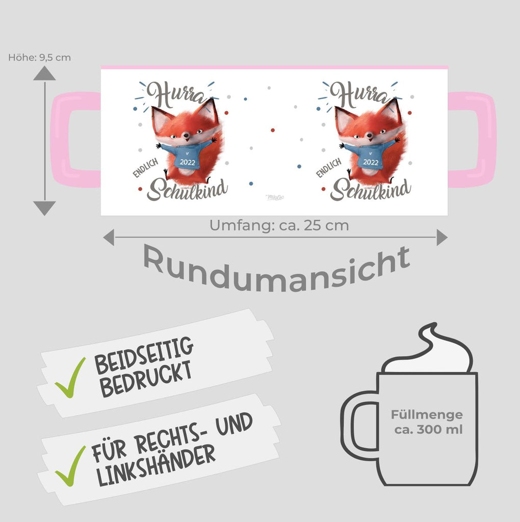 Keramik Tasse Fuchs Schulkind 2023 - von Mikalino