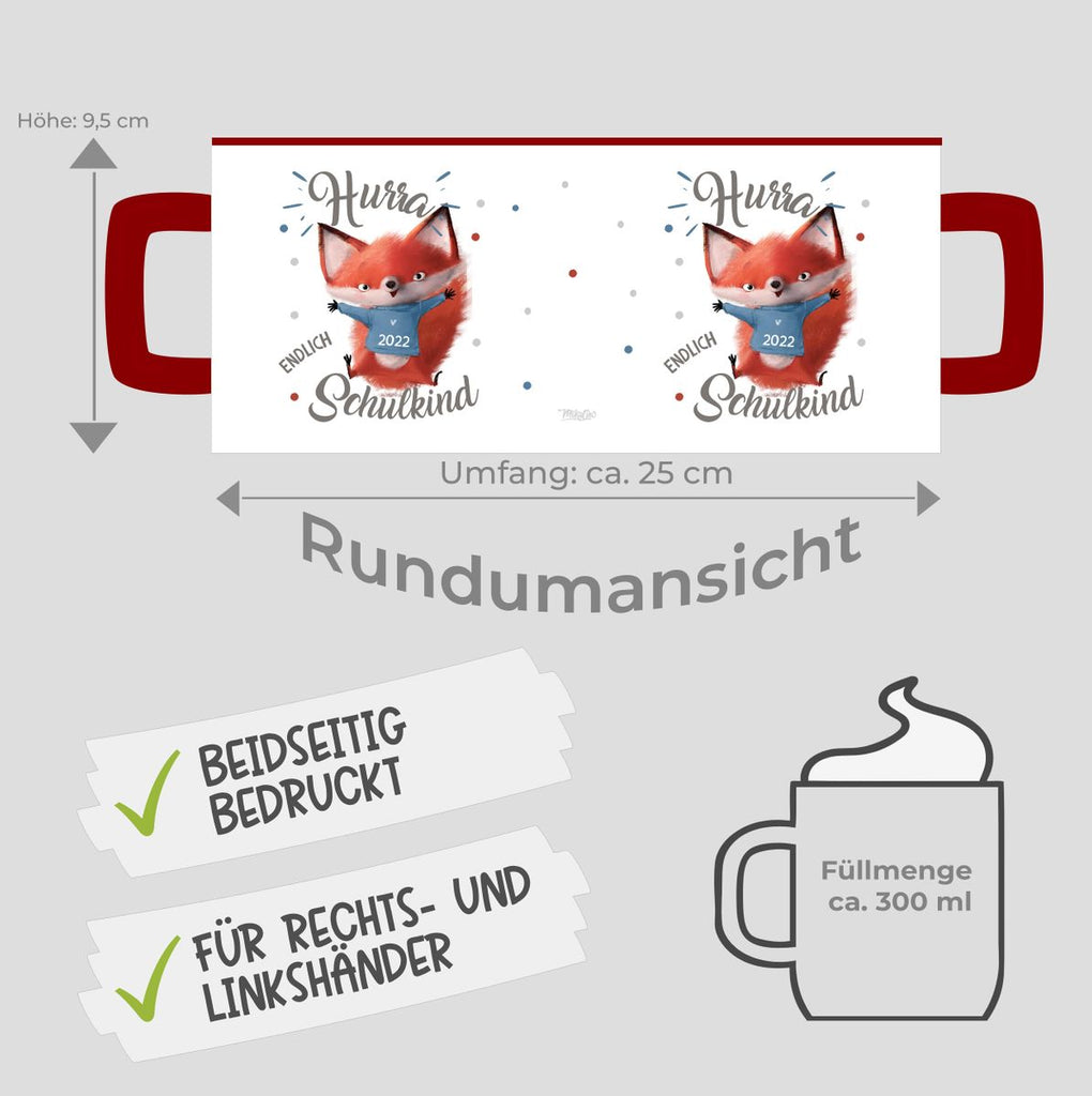 Keramik Tasse Fuchs Schulkind 2023 - von Mikalino