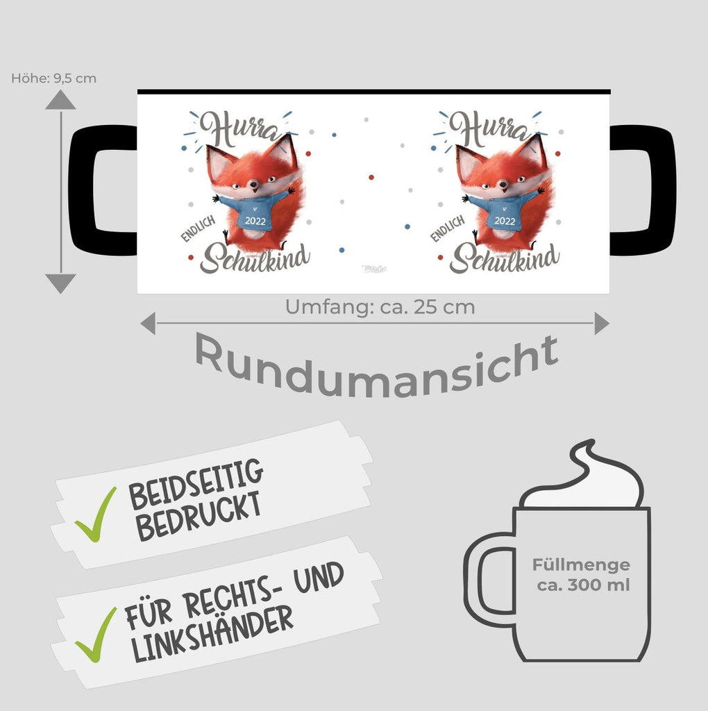 Keramik Tasse Fuchs Schulkind 2023 - von Mikalino